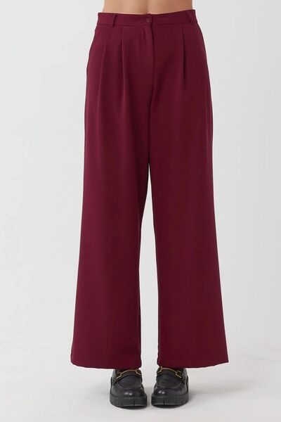 High Waist Pleated Palazzo Pants