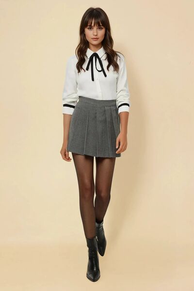 Pleated Mini Skirt