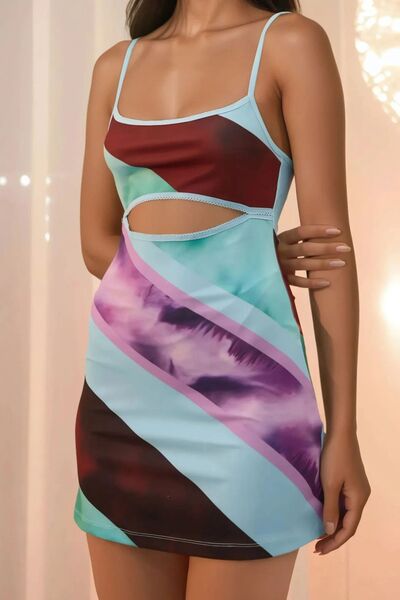 Colorful Mini Dress with Window Detail