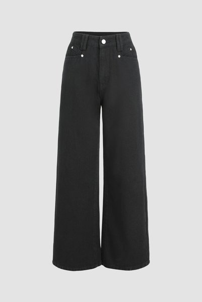 High Waist Wide Leg Jeans Pants