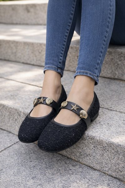 Capri Mohair Turalı Babet Daily Women's Shoes Mary Jane Home Ballet Flats