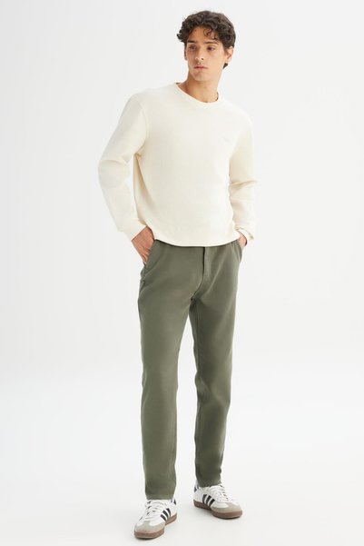 Regular Fit Normal Cut Normal Waist Cotton Stretch Khaki Chino Pants