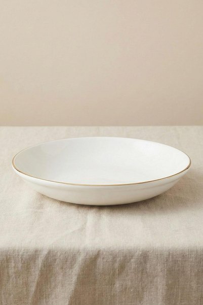 Ceyda |   Gold Rimmed Porcelain Large Bowl (25 cm)