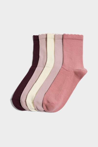 Women's 5-Pack Cotton Long Socks G7450Axns