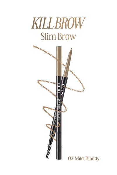 Молив за веѓи со ултра тенка двострана врв за природен изглед Kill Brow Slim Brow (02 MildBlondy)
