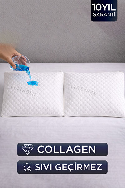 Collagen луксузна водоотпорна навлака за перница 2 парчиња | 50x70cm антибактериска навлака за перница со колаген