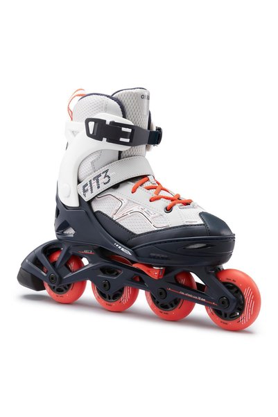 Children's Fitness Skating - Gray / Red - Fit3