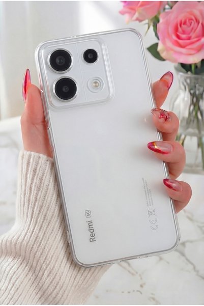 Redmi Note 13 Pro 5g Case with Camera Protection Colorless Transparent Flexible Colorless Silicone Cover