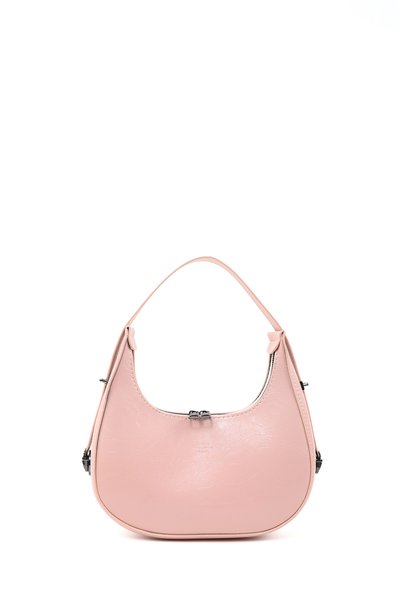 Wrinkled Textured Pink Shk110 Zippered Hand, Arm and Shoulder Bag with Special Adjustable Strap