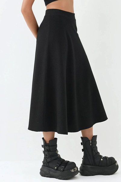 A-Line Thick Midi Skirt