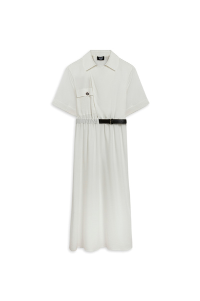 Dress with Contrasting Belt