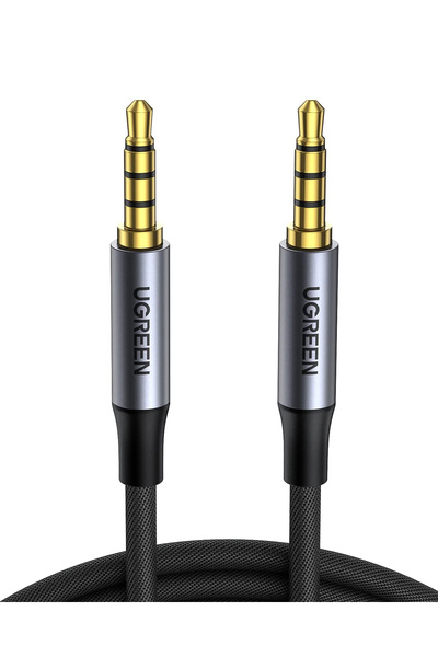 3.5mm Hi-Fi стерео TRRS Jack Aux плетен кабел за аудио и микрофон црн 2m, 20782