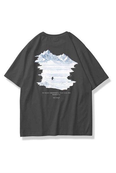Unisex lone penguin t-shirt anthracite