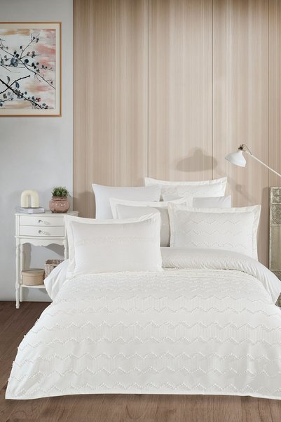 Pearl Bedding Set 7 Piece (240x250 cm) Cream