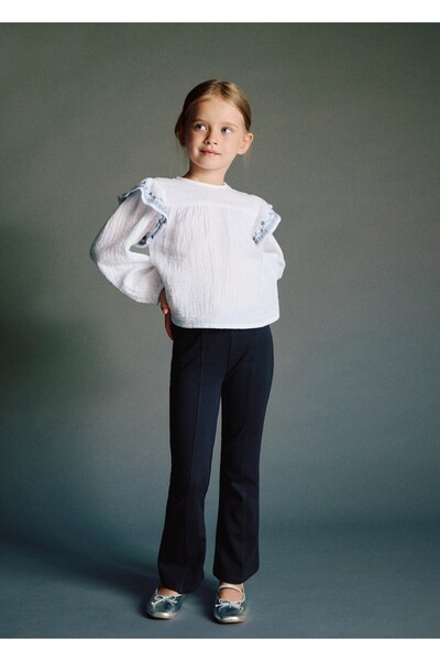Ruffled Embroidered Blouse