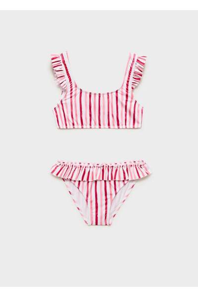 Striped Ruffle Bikini