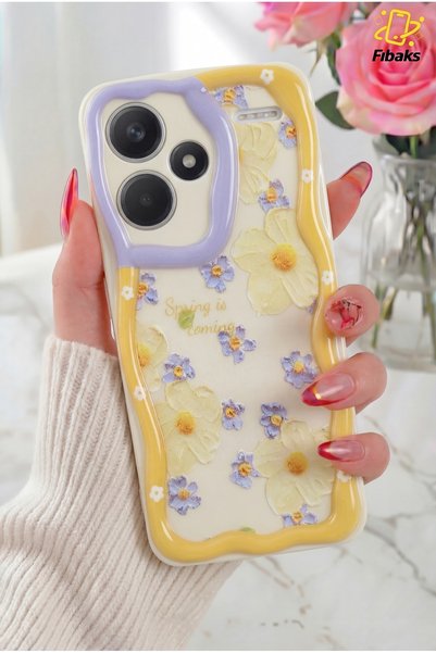 Redmi Note 13 Pro Plus 5g Case Designed Patterned Camera Protection Daisy Flower Color Silicone Cover