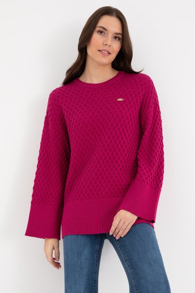 Women's Fuchsia Crew Neck Sweater 50314698-VR023
