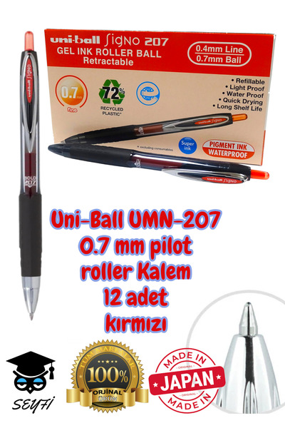 0.7 mm gel pilot pen roller signo pen umn-207 uni-ball retractable pilot pen
