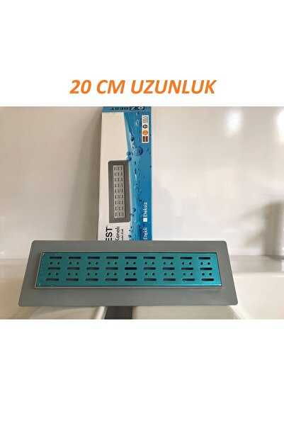 ÖZBEST ЛИНЕАРЕН КАНАЛ ЗА ТУШ РЕШЕТКА ОД НЕРЃОСУВАЧКИ ЧЕЛИК 81 MM ВИСИНА : 20 CM ДОЛЖИНА СО ПРЕВЕНЦИЈА ОД МИРИСИ