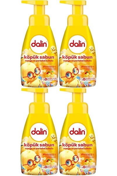 Сапун во пена 200ML со мирис на манго и портокал за вашите деца (комплет од 4)