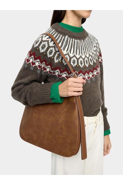 Animal Embossed Shoulder Bag