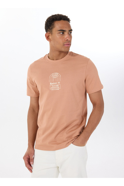 O Neck Printed Salmon Men's T-Shirt Onsmetin Reg Ss Tee
