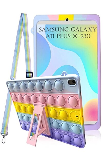 Galaxy Tab A11 Plus 11-инчен Sm-x230 компатибилна Popit детска футрола со ремче и држач со забавен лик