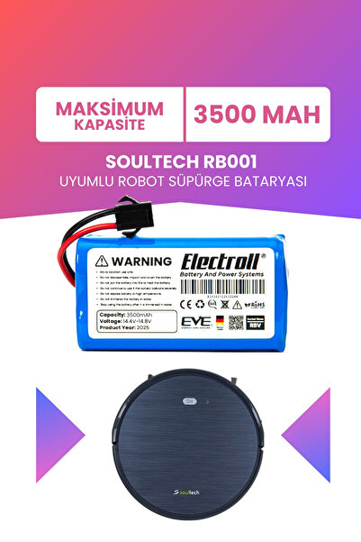 Компатибилна батерија Soultech RB001 (максимален капацитет) 3500mah, батерија за робот правосмукалка