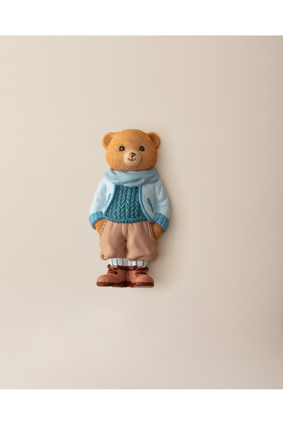 Voir Bear Magnet - Beige/Blue - 4X8 cm