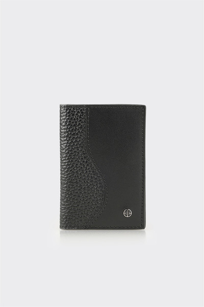 Black Leather Men's Card Holder