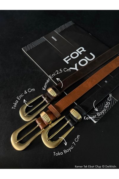 3-Piece Buckle Bridge Women's Belt, Trouser Belt, Coat Belt, Dress Belt, Shirt Belt