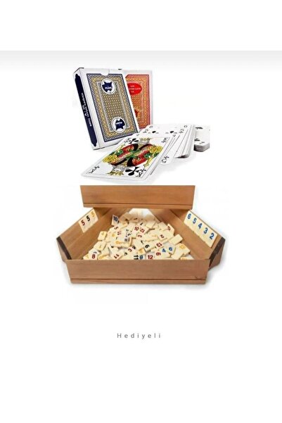 Голем дрвен сет за Okey 43cm + подарок карти за играње