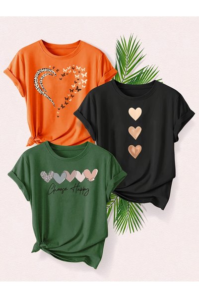 Unisex Three-Color Different Design Printed T-Shirt – Trend Model