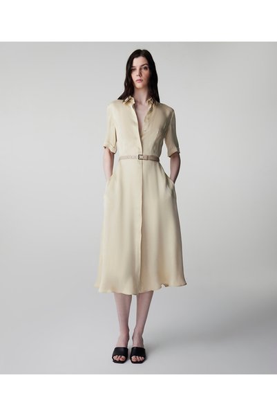 Belted Cupro Dress