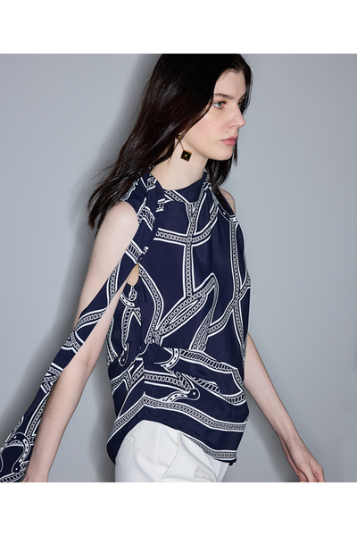 Patterned Viscose Blouse
