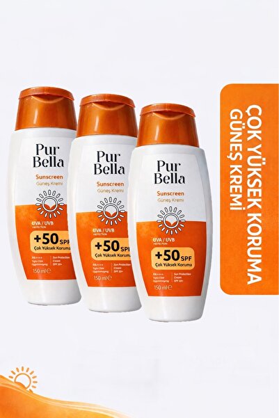Sun SPF 50+ крем за сончање 3 пакувања 150 ml UVA UVB PA++++ висока заштита