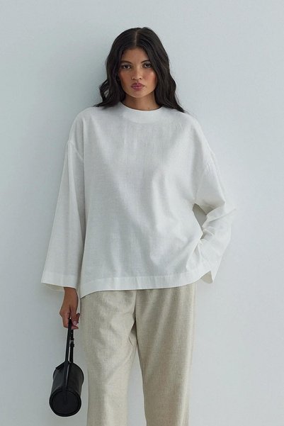 White Kavala Linen Blouse