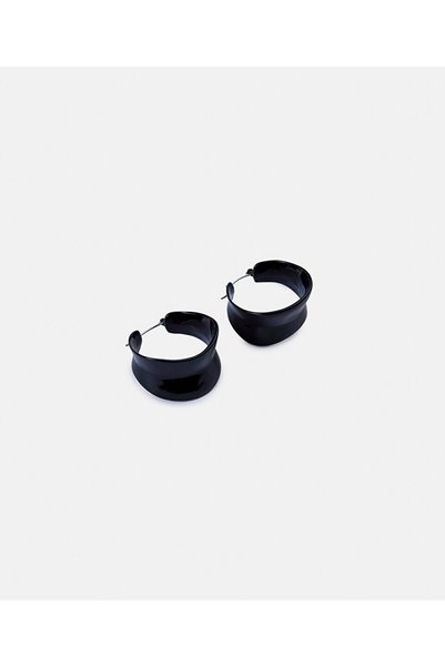Voluminous Ring-Tipped Metal Earrings