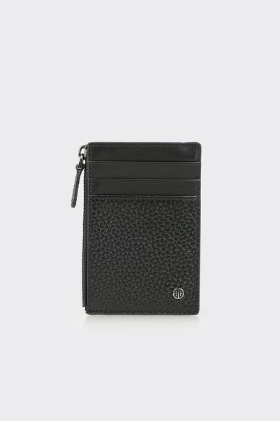 Black Leather Men's Card Holder