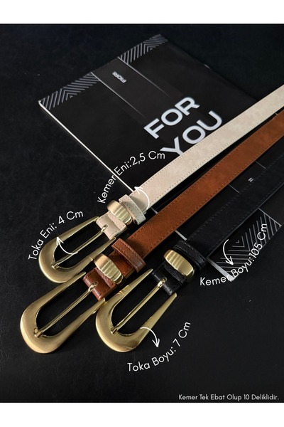 3-Piece Buckle Bridge Women's Belt, Trouser Belt, Jacket Belt, Dress Belt, Shirt Belt