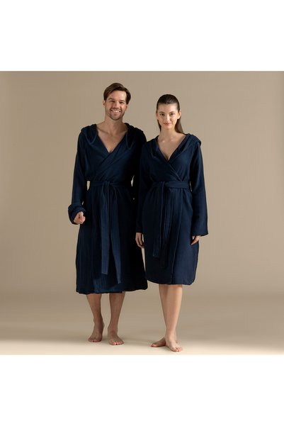 Armın Bamboo Unisex Bathrobe Marın Blue