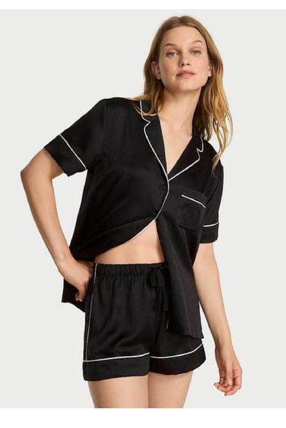 Glazed Satin Shorts Pajama Set St 11271532