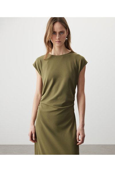 Drawstring Combed Cotton Dress