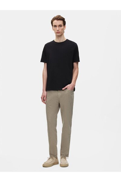 Short Sleeve Crew Neck Basic Black T-Shirt