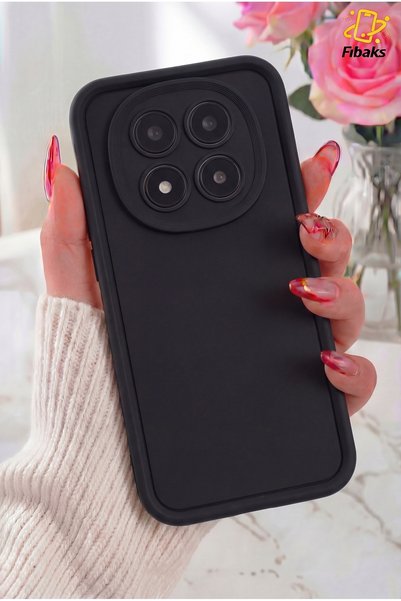 Redmi Note 14 Pro 4G/5G Case with Camera Protection Soft Textured Shock Absorbing Black Silicone Cover