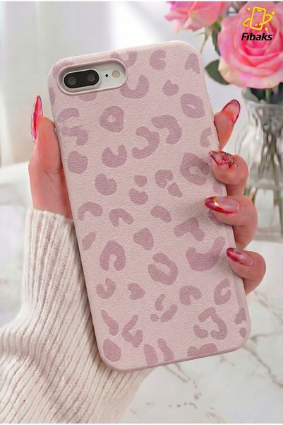 iPhone 7 Plus/8 Plus Case Pink Leopard Pattern Thin Soft Silicone
