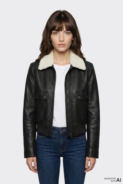Black Leather Women's Jacket