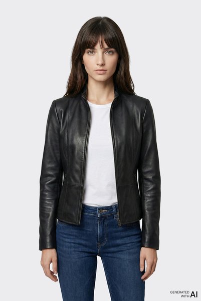 Black Leather Women's Jacket