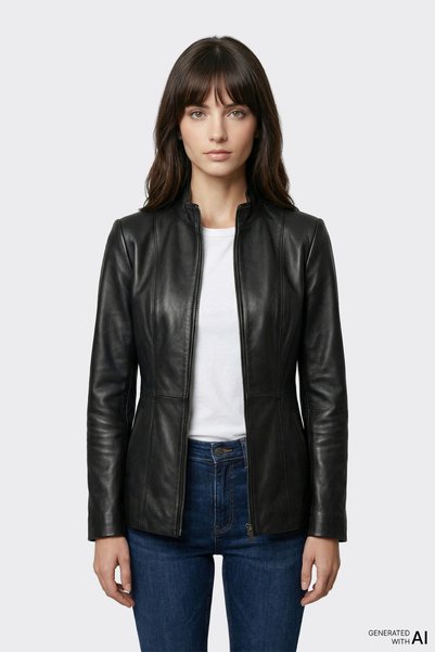 Black Leather Women's Jacket